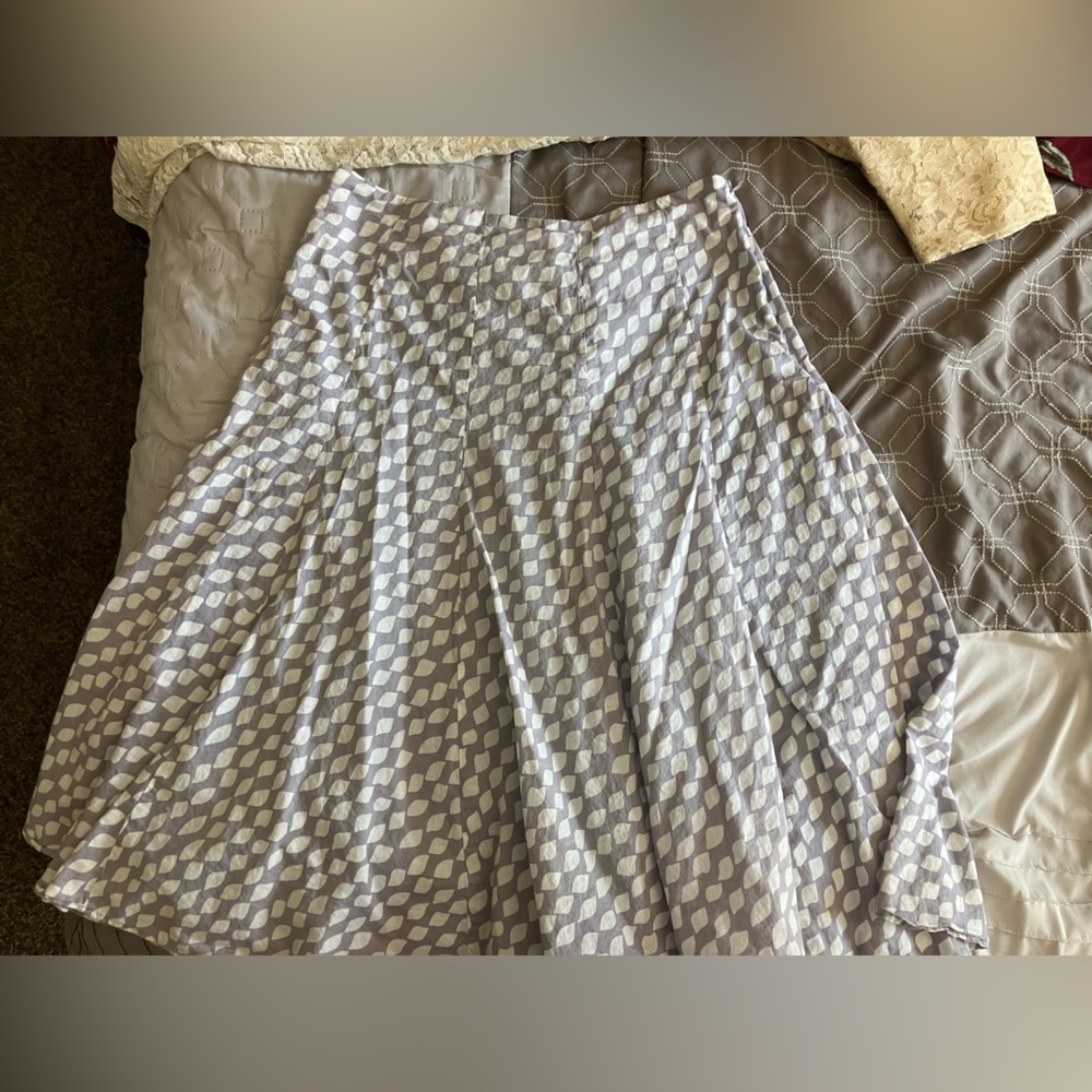 Purple and White Patterned Skirt